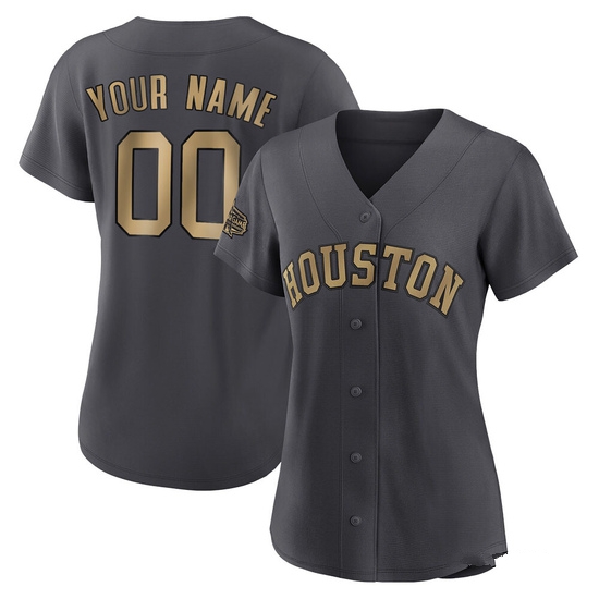 Women's Custom Houston Astros Game Charcoal Replica 2022 All-Star Jersey