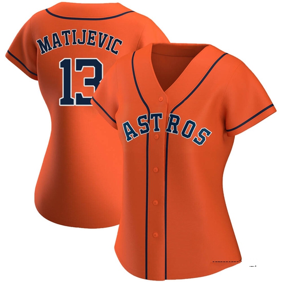 Women's J.J. Matijevic Houston Astros Authentic Orange Alternate Jersey