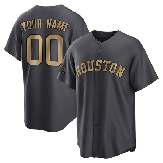 Youth Custom Houston Astros Game Charcoal Replica 2022 All-Star Jersey