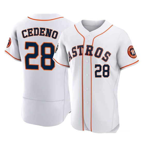 Men's Cesar Cedeno Houston Astros Authentic White 2022 World Series Home Jersey