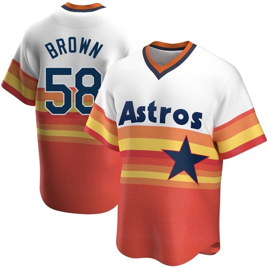Youth Hunter Brown Houston Astros Replica White Home Cooperstown Collection Jersey