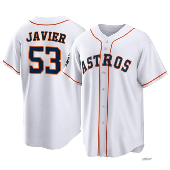 Men's Cristian Javier Houston Astros Replica White 2022 World Series Home Jersey
