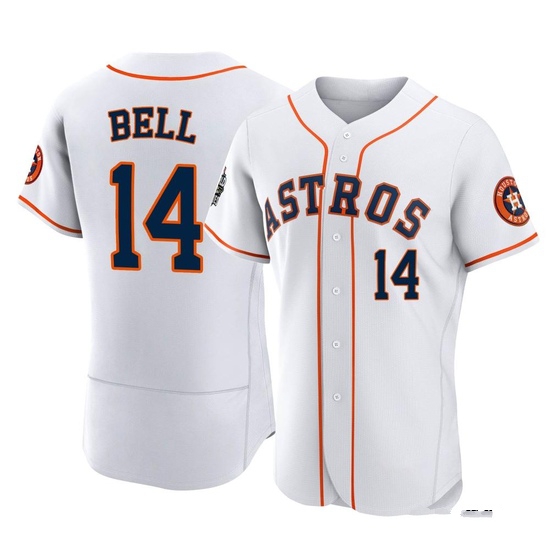 Men's Derek Bell Houston Astros Authentic White 2022 World Series Home Jersey