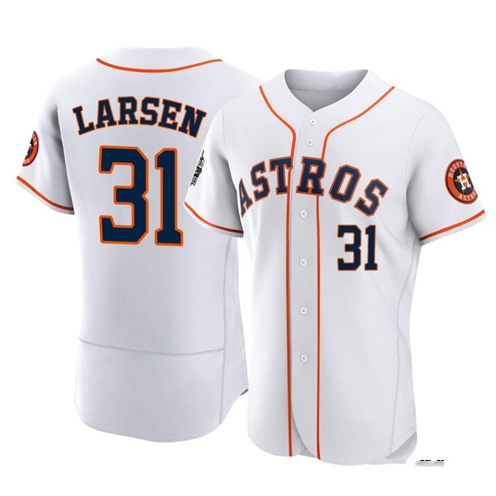 Men's Don Larsen Houston Astros Authentic White 2022 World Series Home Jersey