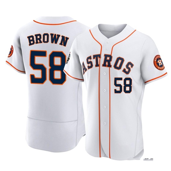 Men's Hunter Brown Houston Astros Authentic White 2022 World Series Home Jersey