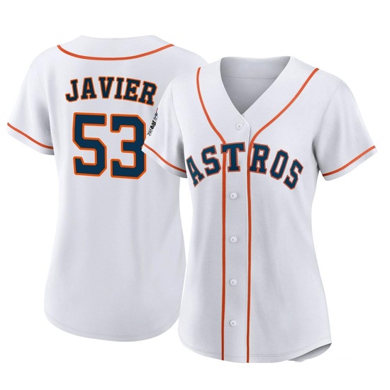 Women's Cristian Javier Houston Astros Authentic White 2022 World Series Home Jersey