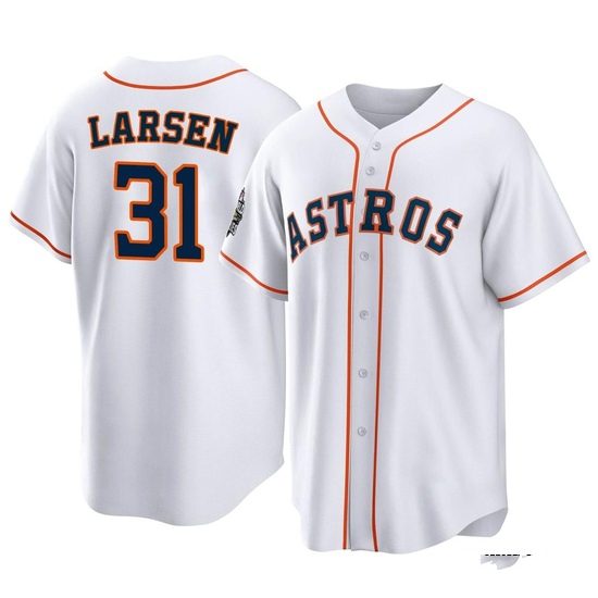Youth Don Larsen Houston Astros Replica White 2022 World Series Home Jersey