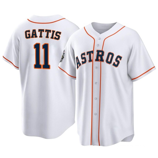 Youth Evan Gattis Houston Astros Replica White 2022 World Series Home Jersey