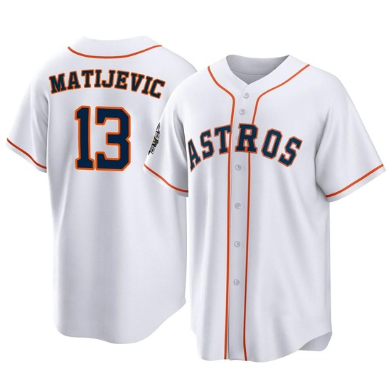 Youth J.J. Matijevic Houston Astros Replica White 2022 World Series Home Jersey