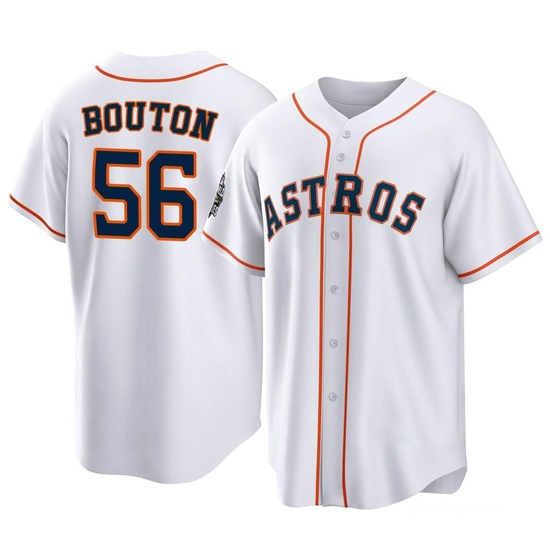 Youth Jim Bouton Houston Astros Replica White 2022 World Series Home Jersey