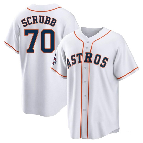 Men's Andre Scrubb Houston Astros Replica White 2022 World Series Champions Home Jersey