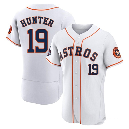 Men's Brian Hunter Houston Astros Authentic White 2022 World Series Champions Home Jersey