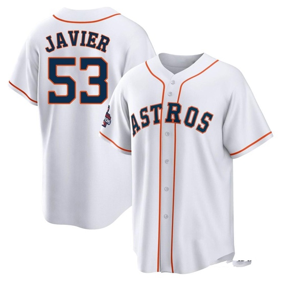 Men's Cristian Javier Houston Astros Replica White 2022 World Series Champions Home Jersey