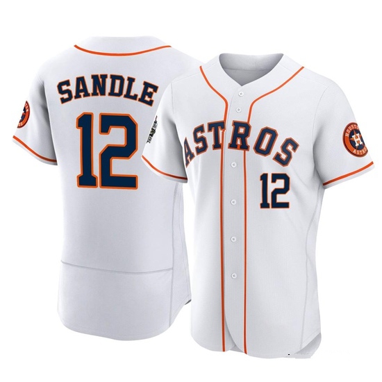 Men's Michael Sandle Houston Astros Authentic White 2022 World Series Home Jersey