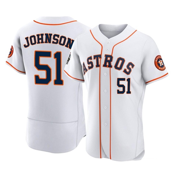 Men's Randy Johnson Houston Astros Authentic White 2022 World Series Home Jersey