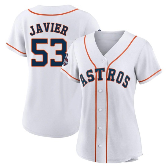 Women's Cristian Javier Houston Astros Replica White 2022 World Series Champions Home Jersey
