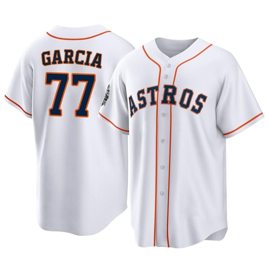 Youth Luis Garcia Houston Astros Replica White 2022 World Series Home Jersey