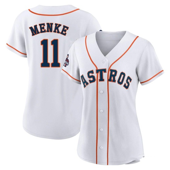 Women's Denis Menke Houston Astros Authentic White 2022 World Series Champions Home Jersey