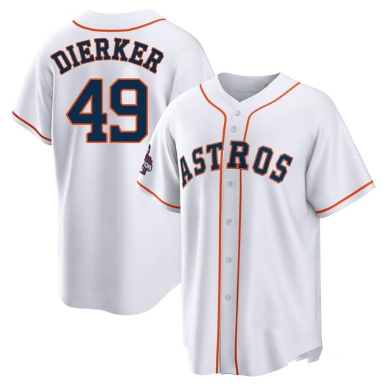 Youth Larry Dierker Houston Astros Replica White 2022 World Series Champions Home Jersey