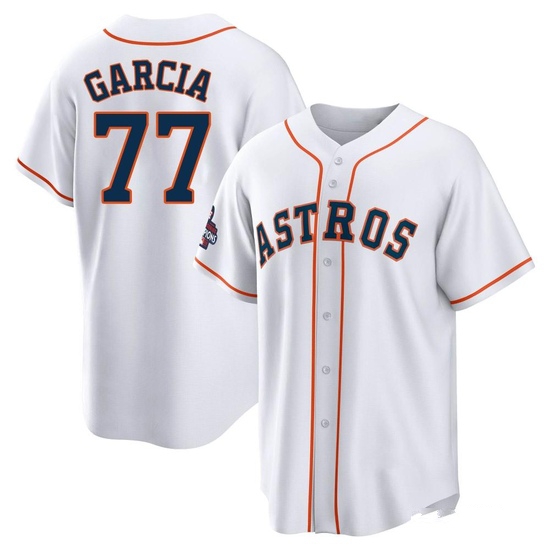 Youth Luis Garcia Houston Astros Replica White 2022 World Series Champions Home Jersey