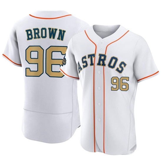 Men's Aaron Brown Houston Astros Authentic Gold White 2023 Collection Jersey