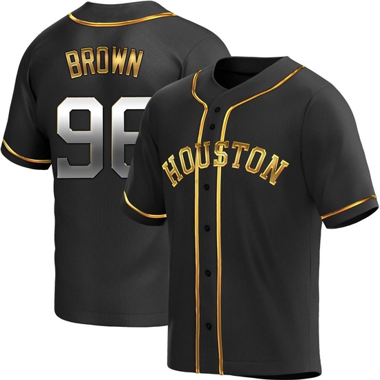 Men's Aaron Brown Houston Astros Replica Black Golden Alternate Jersey