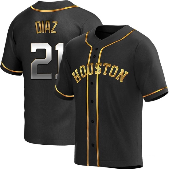 Men's Yainer Diaz Houston Astros Replica Black Golden Alternate Jersey