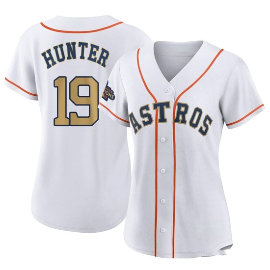 Women's Brian Hunter Houston Astros Replica Gold White 2023 Collection Jersey