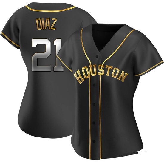 Women's Yainer Diaz Houston Astros Replica Black Golden Alternate Jersey