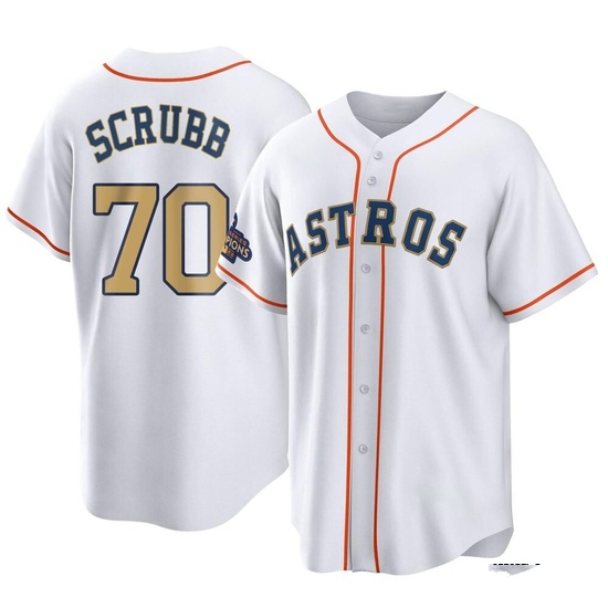 Youth Andre Scrubb Houston Astros Replica Gold White 2023 Collection Jersey