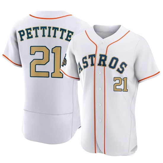 Men's Andy Pettitte Houston Astros Authentic Gold White 2023 Collection Jersey