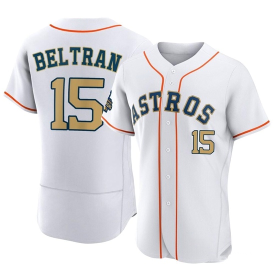 Men's Carlos Beltran Houston Astros Authentic Gold White 2023 Collection Jersey