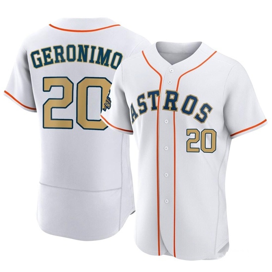 Men's Cesar Geronimo Houston Astros Authentic Gold White 2023 Collection Jersey