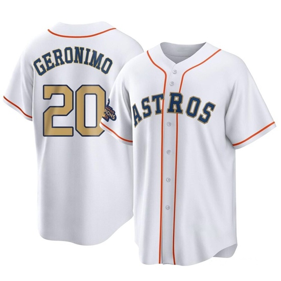 Men's Cesar Geronimo Houston Astros Replica Gold White 2023 Collection Jersey