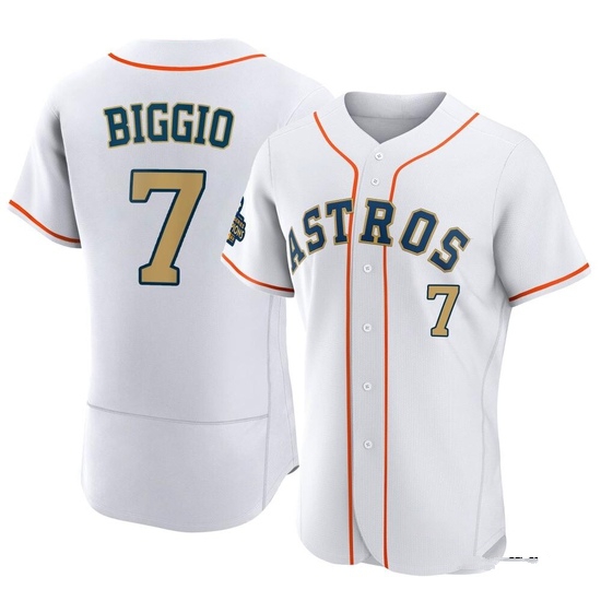 Men's Craig Biggio Houston Astros Authentic Gold White 2023 Collection Jersey