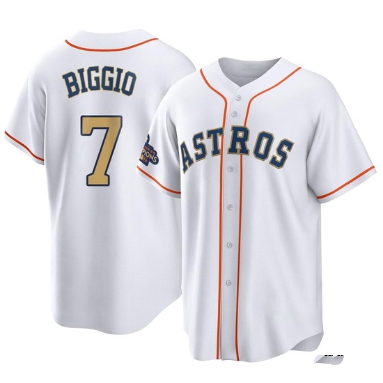 Men's Craig Biggio Houston Astros Replica Gold White 2023 Collection Jersey