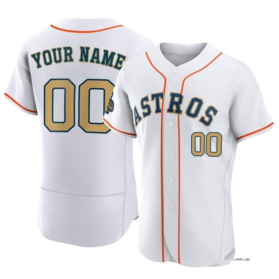Men's Custom Houston Astros Authentic Gold White 2023 Collection Jersey