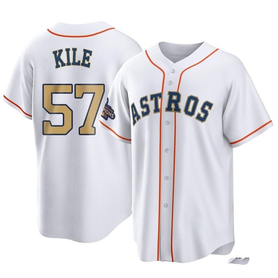 Men's Darryl Kile Houston Astros Replica Gold White 2023 Collection Jersey