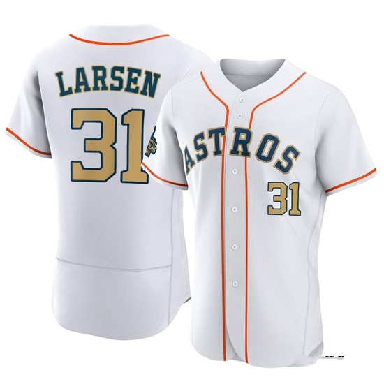 Men's Don Larsen Houston Astros Authentic Gold White 2023 Collection Jersey