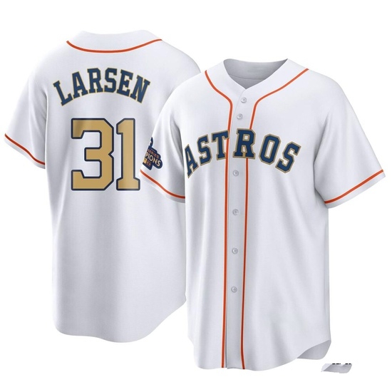 Men's Don Larsen Houston Astros Replica Gold White 2023 Collection Jersey