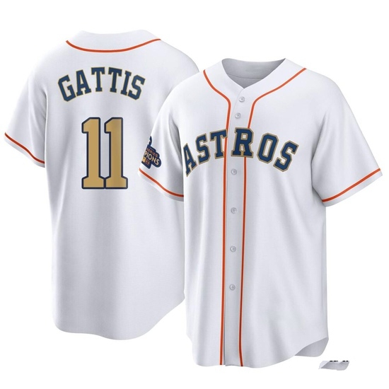 Men's Evan Gattis Houston Astros Replica Gold White 2023 Collection Jersey