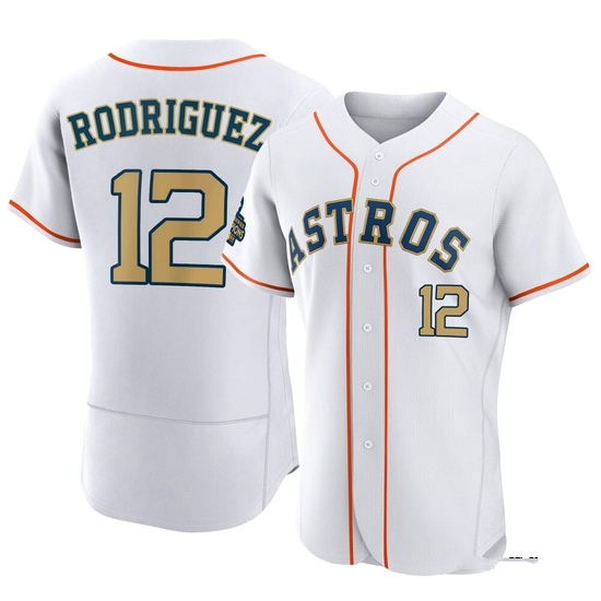 Men's Ivan Rodriguez Houston Astros Authentic Gold White 2023 Collection Jersey