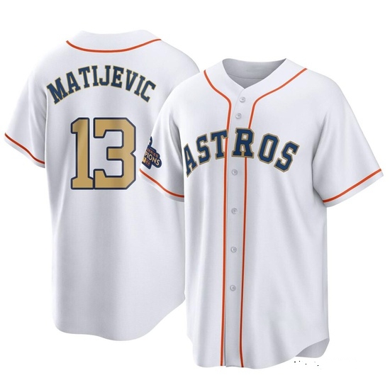 Men's J.J. Matijevic Houston Astros Replica Gold White 2023 Collection Jersey