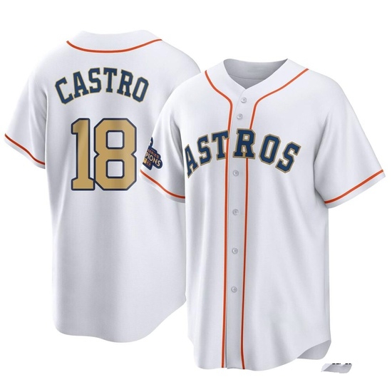 Men's Jason Castro Houston Astros Replica Gold White 2023 Collection Jersey