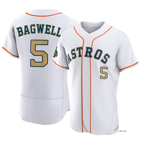 Men's Jeff Bagwell Houston Astros Authentic Gold White 2023 Collection Jersey