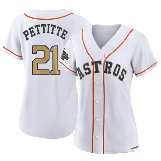 Women's Andy Pettitte Houston Astros Replica Gold White 2023 Collection Jersey