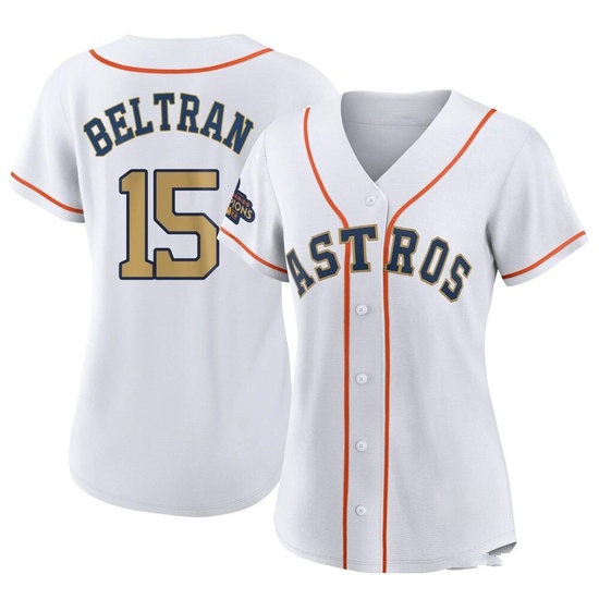 Women's Carlos Beltran Houston Astros Replica Gold White 2023 Collection Jersey