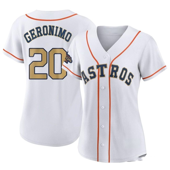 Women's Cesar Geronimo Houston Astros Replica Gold White 2023 Collection Jersey