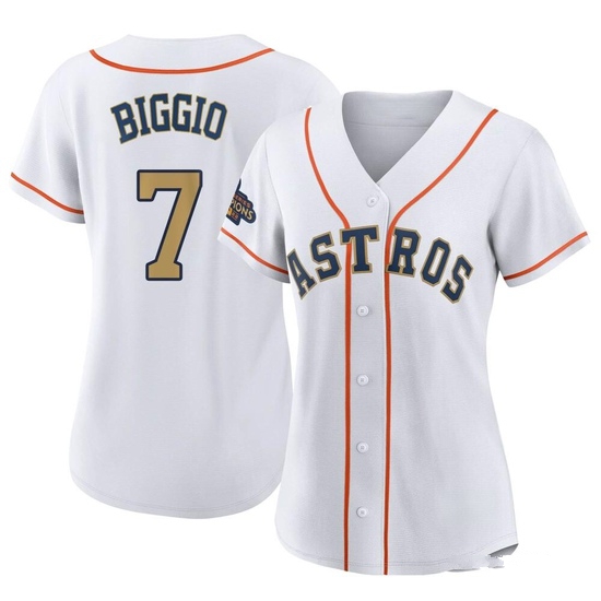 Women's Craig Biggio Houston Astros Replica Gold White 2023 Collection Jersey