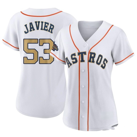 Women's Cristian Javier Houston Astros Replica Gold White 2023 Collection Jersey